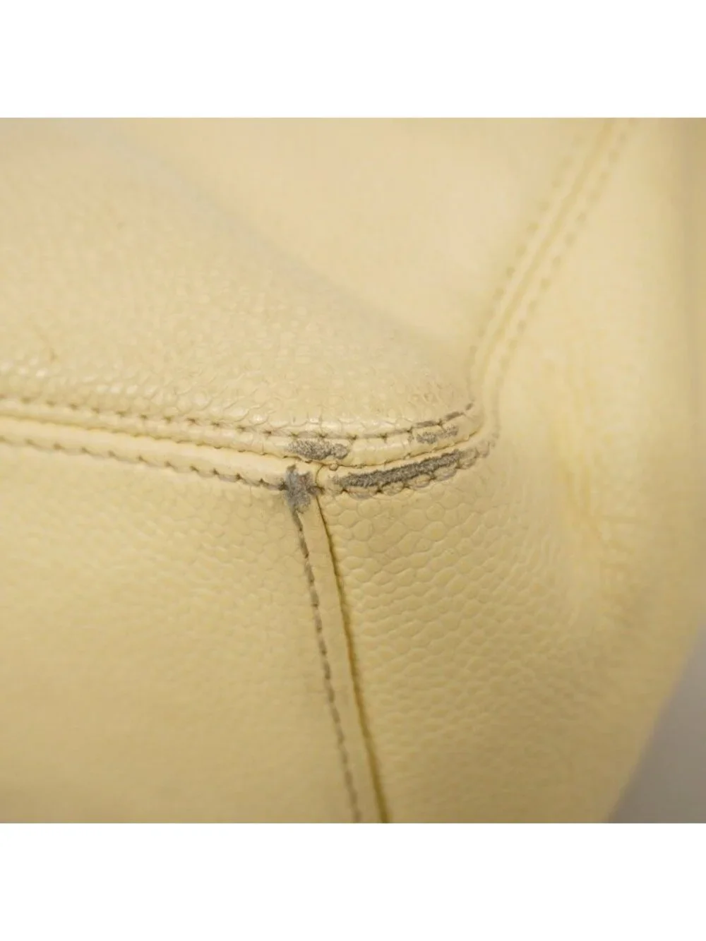 Chanel Handbag Caviar Leather Ivory Gold